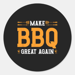 Maak BBQ weer geweldig Amerikaanse vlag Trump gril Ronde Sticker
