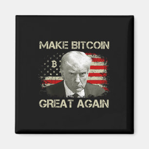 Maak Bitcoin weer geweldig Grappig Maga Pro Trump  Magneet