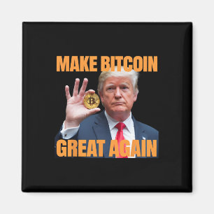 Maak Bitcoin weer geweldig Grappig Trump Bitcoin C Magneet