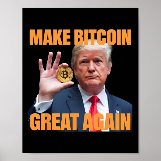 Maak Bitcoin weer geweldig Grappig Trump Bitcoin C Poster (Voorkant)