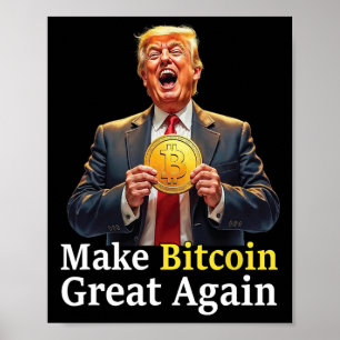 Maak Bitcoin weer geweldig Trump Bitcoin Crypto Fu Poster
