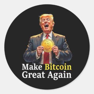 Maak Bitcoin weer geweldig Trump Bitcoin Crypto Fu Ronde Sticker