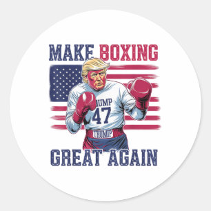 Maak boksen weer geweldig Grappige Boxer Fans  T Ronde Sticker