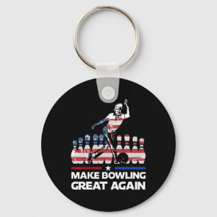 Maak Bowling Groots Again Grappig Trump Us Vlag Bo Sleutelhanger