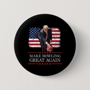 Maak bowling weer geweldig - grappig Trump bowling Ronde Button 5,7 Cm