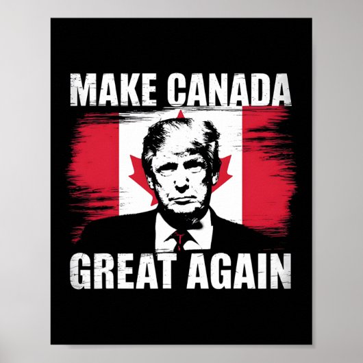Maak Canada weer groot Grappig Trump Canadese vlag Poster (Voorkant)