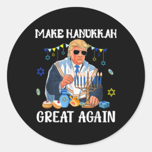 Maak Chanoeka weer groot Trump Joods lelijk Ronde Sticker