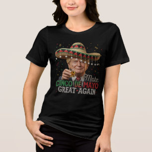 Maak Cinco de Mayo weer Groot-Vrouwen Trump Sombre Tri-Blend Shirt