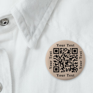 Maak Coffee Brown Website URL Scan Mijn QR Code Ronde Button 5,7 Cm