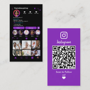 Maak contact met ons Instagram Paars Social Med Visitekaartje