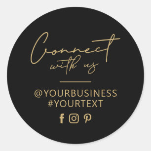 Maak contact met ons Instagram-pakketsticker Ronde Sticker