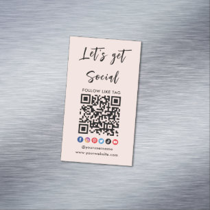 Maak contact met ons Qr Code Professional Blush Pi Magnetisch Visitekaartje