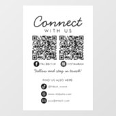 Maak contact met ons QR Code Social Media Volg ons Raamsticker (Vel)