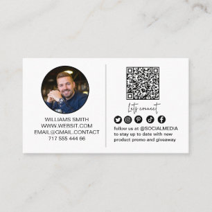 Maak contact met ons sociaal media QR-code logo be Visitekaartje