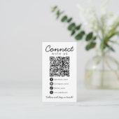 Maak contact met ons Social Media QR Code Business Informatiekaartje (Staand voorkant)