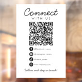 Maak contact met ons Social Media QR Code Business Raamsticker (Vel 2)