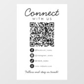 Maak contact met ons Social Media QR Code Business Raamsticker (Vel)