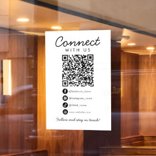 Maak contact met ons Social Media QR Code Business Raamsticker