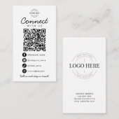 Maak contact met ons Social Media QR Code Company  Informatiekaartje (Voorkant / Achterkant)