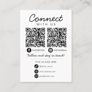 Maak contact met ons Social Media QR Code Company  Visitekaartje