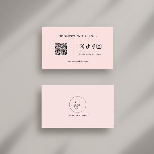 Maak contact met ons Social Media QR Code Logo Pin Visitekaartje