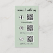 Maak contact met ons Social Media QR Code Sage Gre Visitekaartje (Achterkant)