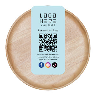 Maak contact met ons Social Media QR Code Soft Blu Visitekaartje