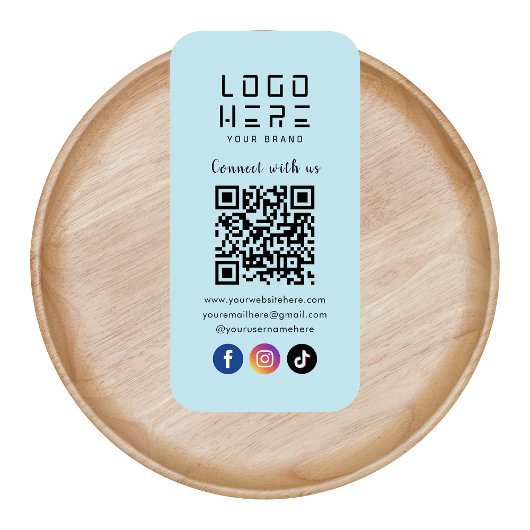 Maak contact met ons Social Media QR Code Soft Blu Visitekaartje