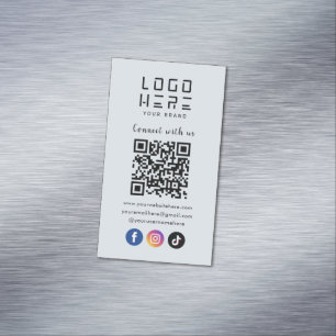 Maak contact met ons Social Media QR Code Soft Nav Magnetisch Visitekaartje