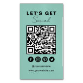 Maak contact met ons Social Media QR Code Summer B Magnetisch Visitekaartje (Voorkant Verticaal)