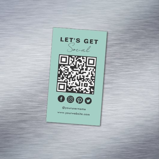 Maak contact met ons Social Media QR Code Summer B Magnetisch Visitekaartje (Voorbeeld)