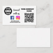 Maak contact met ons | Social Media QR Code White  Visitekaartje (Voorkant / Achterkant)