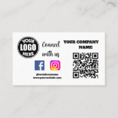 Maak contact met ons | Social Media QR Code White  Visitekaartje (Voorkant)
