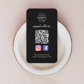 Maak contact met ons | Social Media QR Code Zwart Visitekaartje