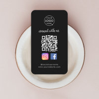 Maak contact met ons | Social Media QR Code Zwart