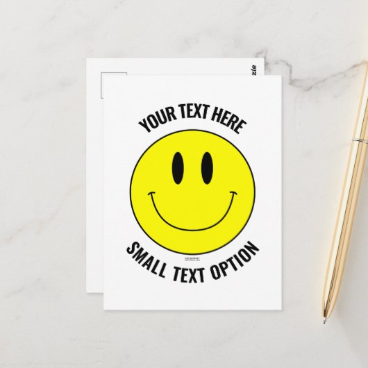 Maak, Creëer Uw Eigen Smilie Smile Ansichtkaart Briefkaart (Voorkant / Achterkant in situ)