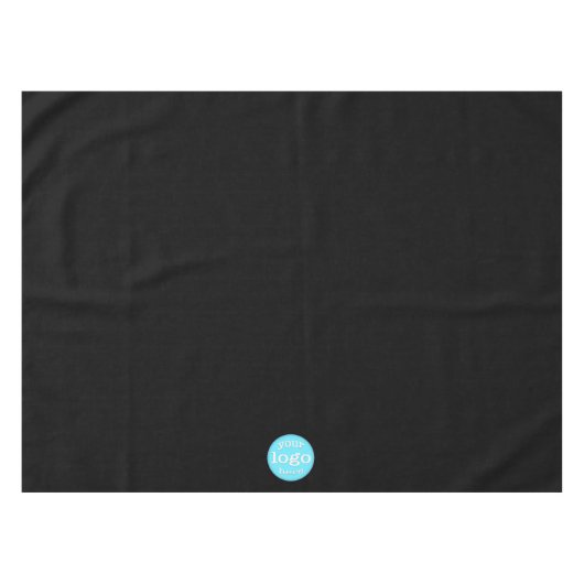 Maak Custom Business Company Logo Trade Show Zwart Tafelkleed (Voorkant (Horizontaal))