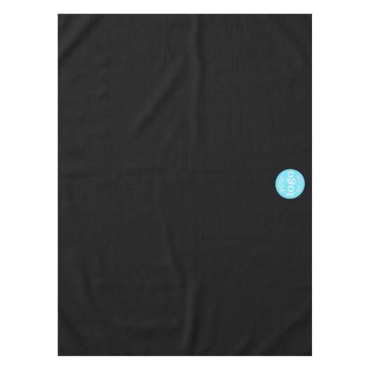 Maak Custom Business Company Logo Trade Show Zwart Tafelkleed (Voorkant)
