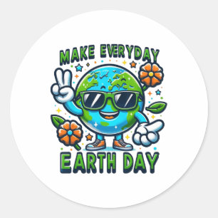 Maak dagelijkse Earth Day Environmental Love Stude Ronde Sticker