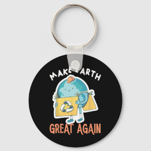Maak de aarde weer geweldig Earth Day Planet Envir Sleutelhanger
