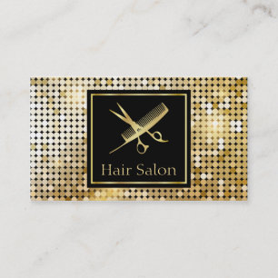 Maak de Artist Hair Salon Funky Gold Glitter Visitekaartje