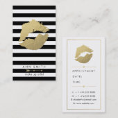 Maak de artistieke zwarte Chic Visitekaartje Afsprakenkaartje (Voorkant / Achterkant)