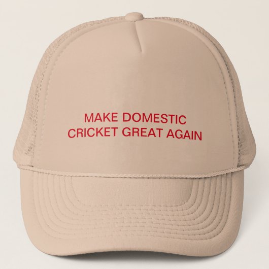 Maak de binnenlandse cricket weer geweldig trucker pet (Voorkant)