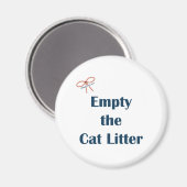 Maak de herinneringen voor het kattenbakje leeg magneet (Voorkant / Achterkant)
