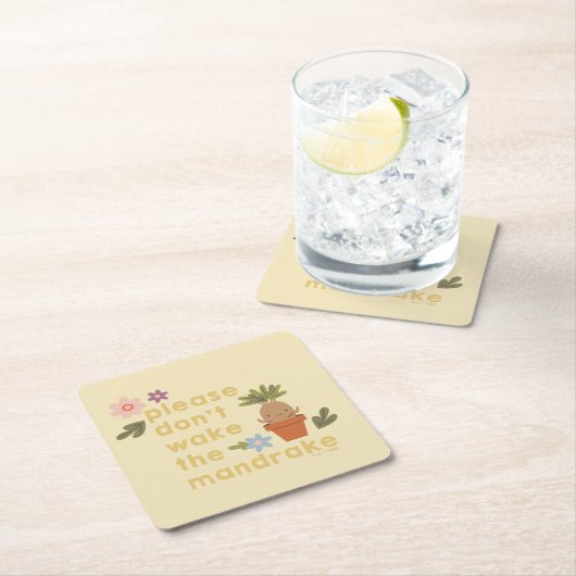 Maak de mandrake niet wakker vierkante kartonnen onderzetter (Insitu)