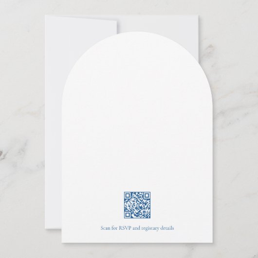 Maak de Nest Blue Baby shower QR-code klaar Kaart (Achterkant)