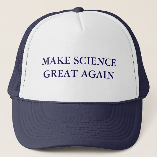 Maak de wetenschap weer een geweldige typografie trucker pet (Voorkant)