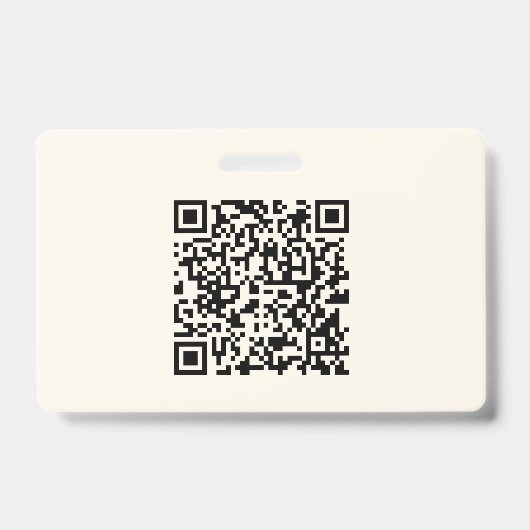Maak direct een QR-code | Bewerkbare Off White Badge (Voorzijde)