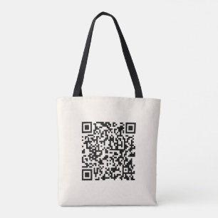 Maak direct een QR-code Bewerkbare off-wit Draagtas