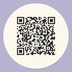 Maak direct een QR-code Bewerkbare off-wit Ronde Sticker